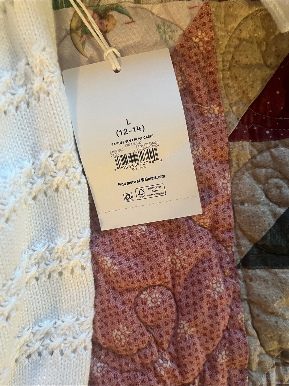 White Puff-Sleeve Button-Up Knit Cardigan - Picture 4 of 6